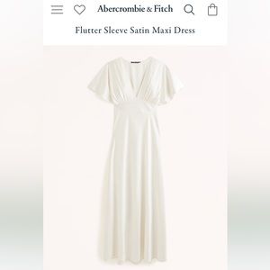 Abercrombie flutter sleeve satin maxi dress size XS Bridal